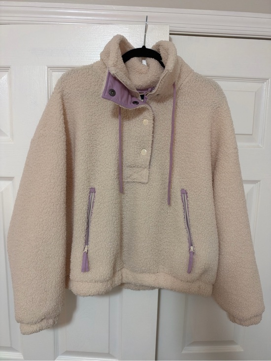 Universal Thread Jackets & Blazers - Universal Thread Sherpa Cream Cropped Jacket - Size Large